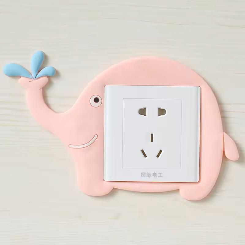 Cute Cartoon Power Socket Stickers Assorted Color (Pack of 2)